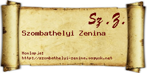 Szombathelyi Zenina névjegykártya